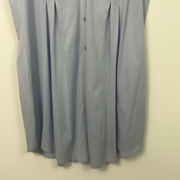 NWT Hanro Cotton Deluxe Tank Sleep Shirt Light Blue Womens Large - Picture 4 of 7